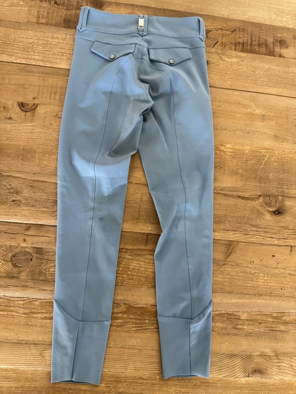 For Horses Poppy Steel Light Blue Equestrian Breeches with Knee Grip size 12 - Picture 5 of 6